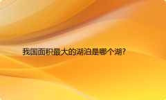 我国面积最大的湖泊是哪个湖?