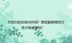 巧克力的功效与作用？想变聪明常吃巧克力有道理吗？
