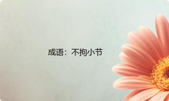 小学必懂的经典成语故事及应用：不拘小节