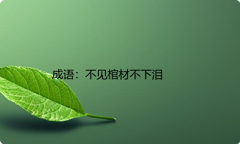 小学必懂的经典成语故事及应用：不见棺材不下泪