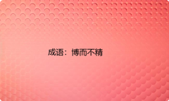 小学必懂的经典成语故事及应用：博而不精