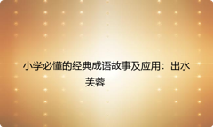 小学必懂的经典成语故事及应用：出水芙蓉