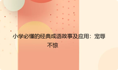 小学必懂的经典成语故事及应用：宠辱不惊