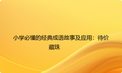 小学必懂的经典成语故事及应用：待价藏珠