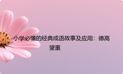 小学必懂的经典成语故事及应用：德高望重