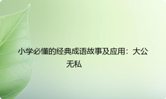 小学必懂的经典成语故事及应用：大公无私