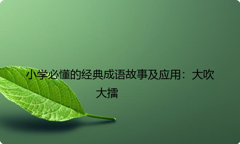 小学必懂的经典成语故事及应用：大吹大擂