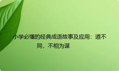 小学必懂的经典成语故事及应用：道不同，不相为谋