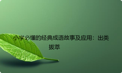 小学必懂的经典成语故事及应用：出类拔萃