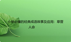 小学必懂的经典成语故事及应用：草菅人命