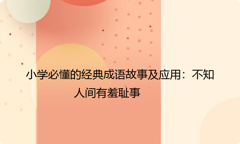 小学必懂的经典成语故事及应用：不知人间有羞耻事