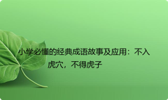 小学必懂的经典成语故事及应用：不入虎穴，不得虎子