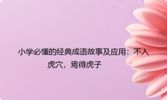 小学必懂的经典成语故事及应用：不入虎穴，焉得虎子