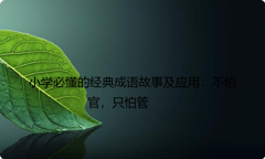 小学必懂的经典成语故事及应用：不怕官，只怕管