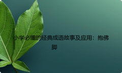 小学必懂的经典成语故事及应用：抱佛脚