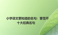 小学语文要知道的名句：曹雪芹十大经典名句