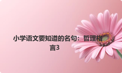 小学语文要知道的名句：哲理格言3