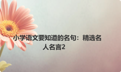 小学语文要知道的名句：精选名人名言2