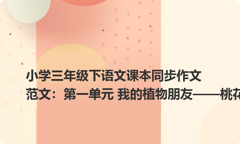 小学三年级下语文课本同步作文范文：第一