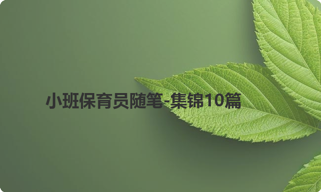 小班保育员随笔-集锦10篇