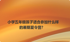 小学五年级孩子适合参加什么样的暑期夏令营？