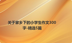 关于家乡下的小学生作文300字-精选5篇