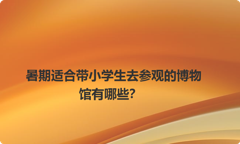 暑期适合带小学生去参观的博物馆有哪些？