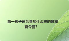 高一孩子适合参加什么样的暑期夏令营？