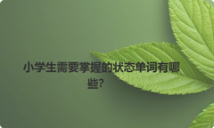 小学生需要掌握的状态单词有哪些？