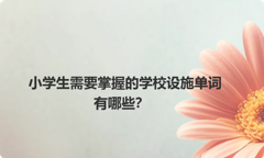 小学生需要掌握的学校设施单词有哪些？