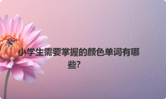 小学生需要掌握的颜色单词有哪些？