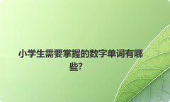 小学生需要掌握的数字单词有哪些？