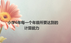 小学6年每一个年级所要达到的计算能力