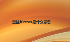 壁挂炉reset是什么意思
