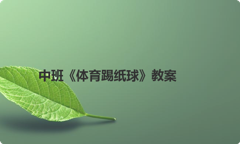中班《体育踢纸球》教案