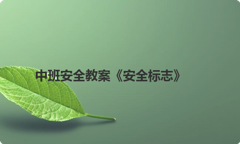 中班安全教案《安全标志》