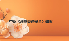 中班《注意交通安全》教案