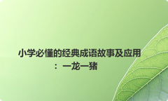 小学必懂的经典成语故事及应用：一龙一猪