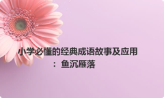 小学必懂的经典成语故事及应用：鱼沉雁落