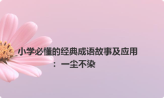 小学必懂的经典成语故事及应用：一尘不染