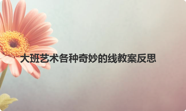 大班艺术各种奇妙的线教案反思