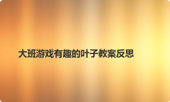 大班游戏有趣的叶子教案反思