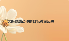 大班健康动作的目标教案反思