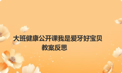 大班健康公开课我是爱牙好宝贝教案反思