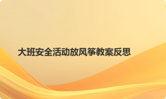 大班安全活动放风筝教案反思