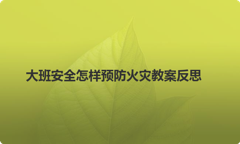 大班安全怎样预防火灾教案反思