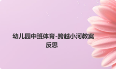 幼儿园中班体育-跨越小河教案反思