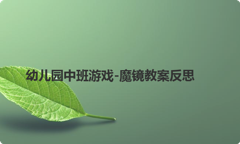 幼儿园中班游戏-魔镜教案反思