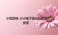 小班游戏-小小瓶子真好玩教案反思