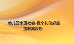 幼儿园小班社会-做个礼仪好宝宝教案反思